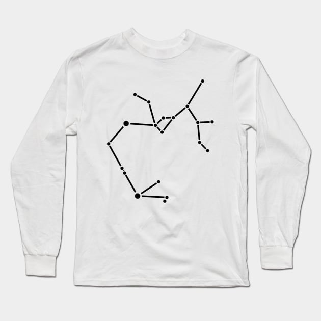 Star Pattern - Sagittarius (Black) _009 Long Sleeve T-Shirt by StarGazerDesign